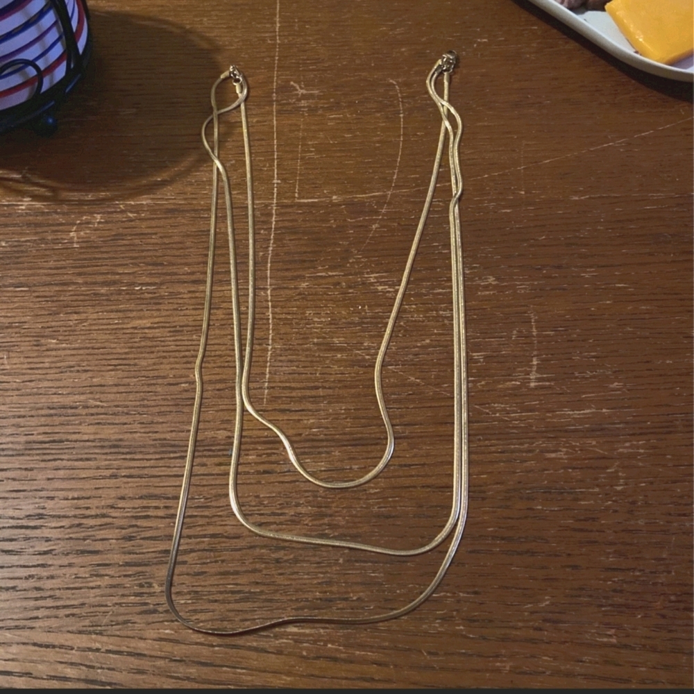 Gold plated 3 strand necklace